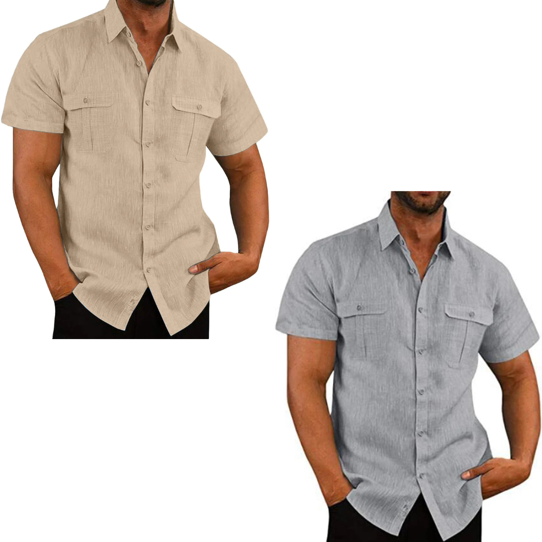 Camisa Linho Walker Duplo Bolso - Compre 1 Leve 2