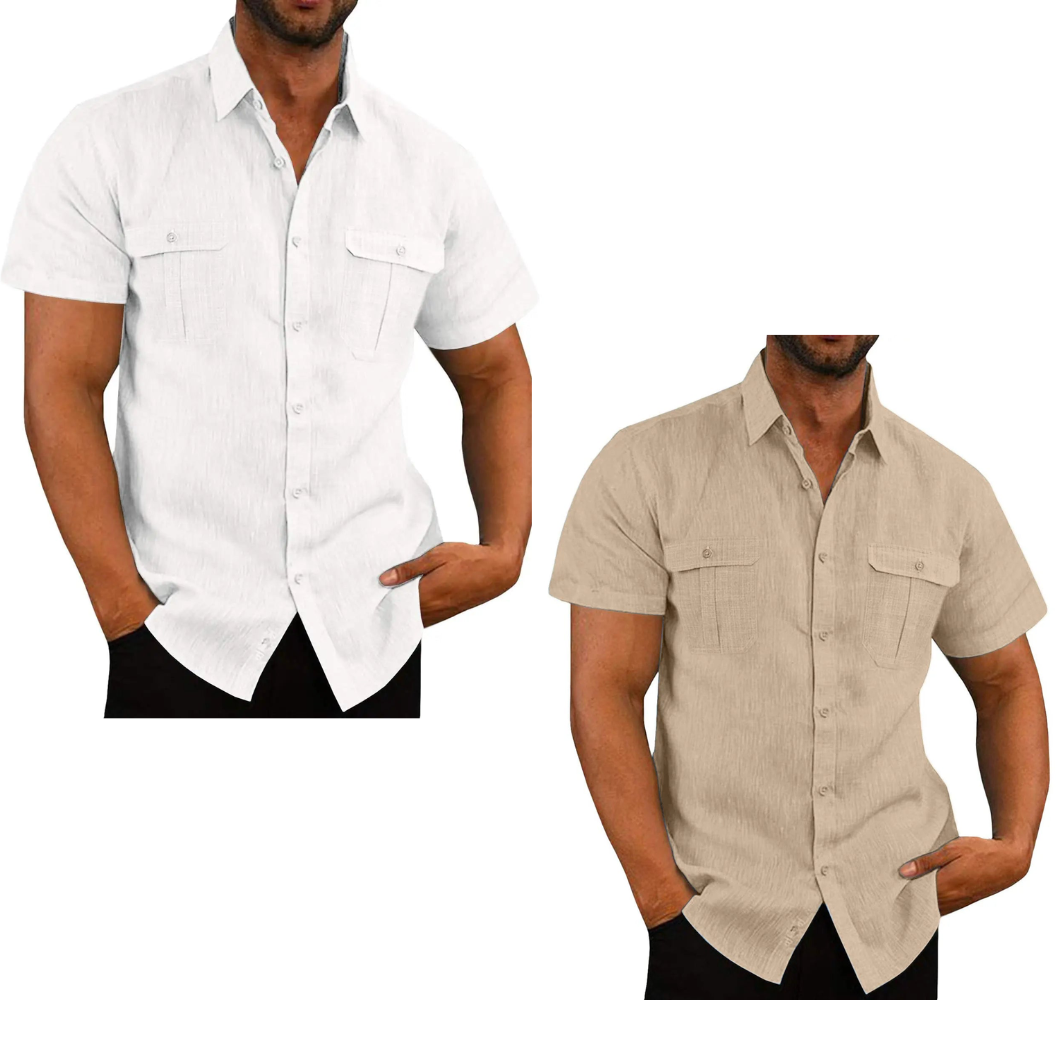 Camisa Linho Walker Duplo Bolso - Compre 1 Leve 2