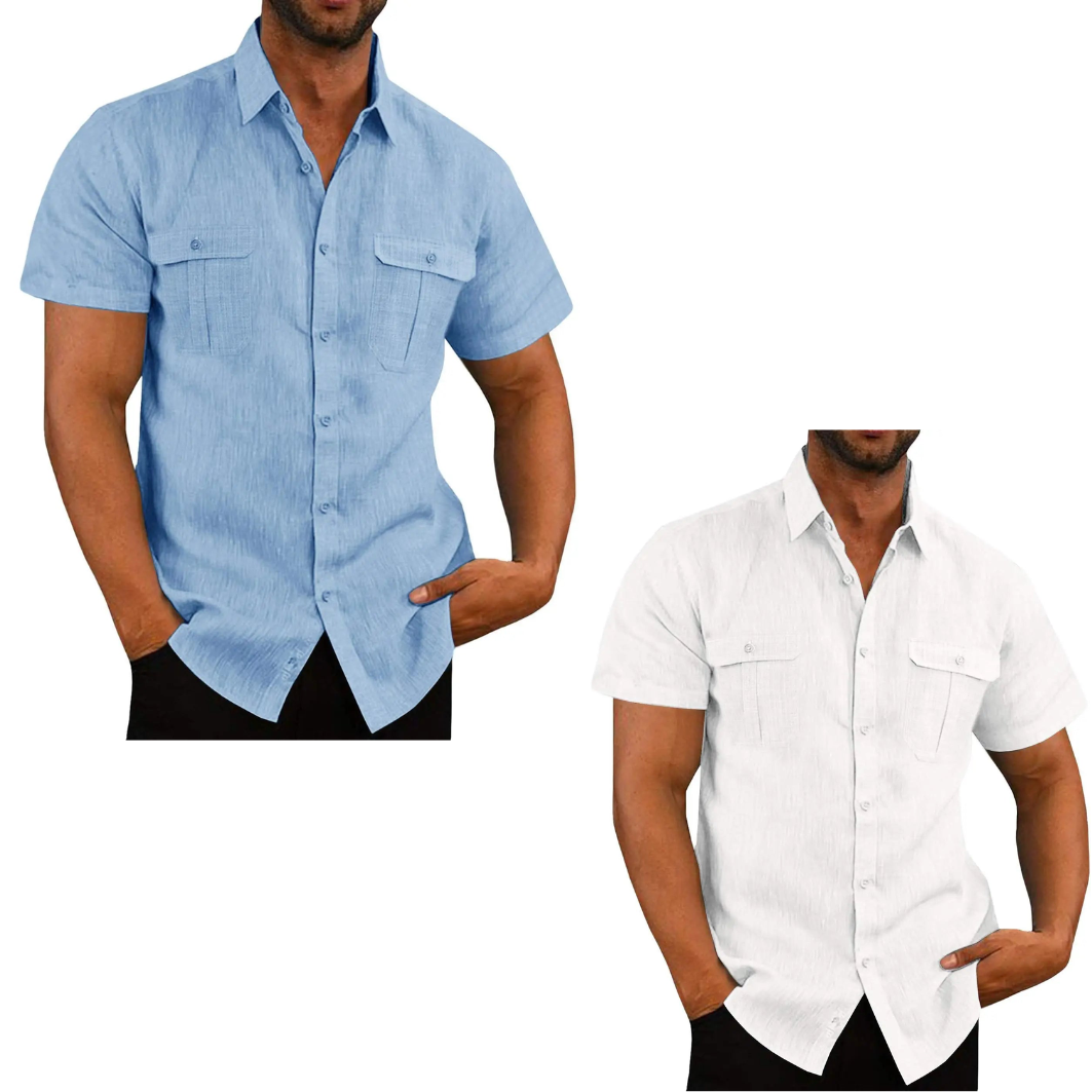 Camisa Linho Walker Duplo Bolso - Compre 1 Leve 2